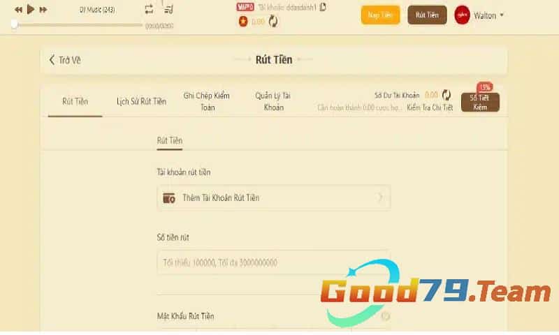 Nạp rút tiền tại Good79